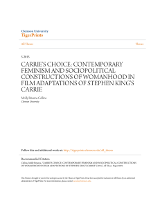 carrie`s choice: contemporary feminism and