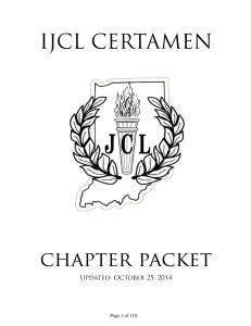 Chapter Certamen Packet - Indiana Junior Classical League