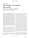 The Origins of Cognitive Dissonance