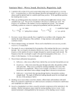 Summary Sheet – Waves, Sound, Electricity, Magnetism, Light