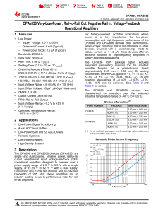 OPAx836 Very-Low-Power, Rail-to-Rail Out, Negative