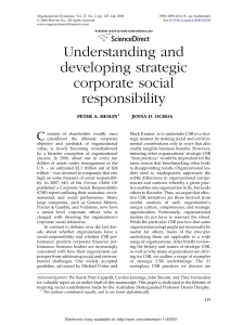 Understanding and developing strategic corporate social responsibility