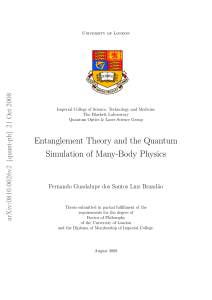Entanglement Theory and the Quantum
