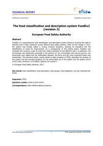 The food classification and description system - EFSA