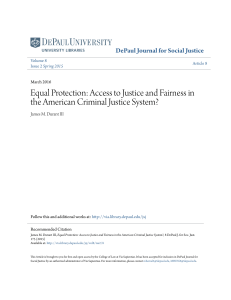 Equal Protection: Access to Justice and Fairness in