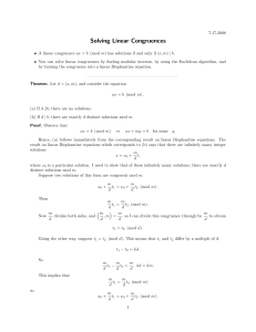 Solving Linear Congruences