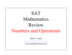Numbers and Operations