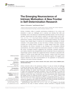The Emerging Neuroscience of Intrinsic Motivation: A New Frontier