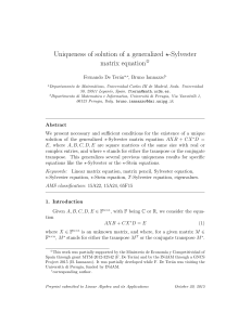 Uniqueness of solution of a generalized ⋆