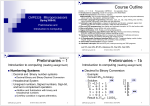 Course Outline Preliminaries – 1 Preliminaries – 1b