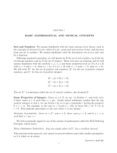 BASIC MATHEMATICAL AND MUSICAL CONCEPTS Sets and