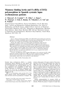 Mannose binding lectin and FccRIIa (CD32