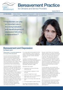 Bereavement and Depression
