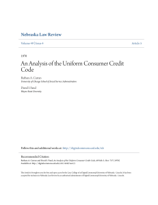 An Analysis of the Uniform Consumer Credit Code