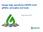 Design high specificity CRISPR-Cas9 gRNAs: principles