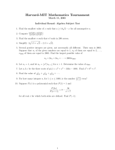 Harvard-MIT Mathematics Tournament