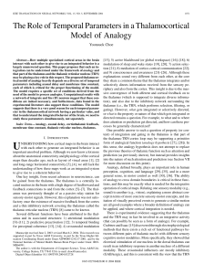 The role of temporal parameters in a thalamocortical model of analogy