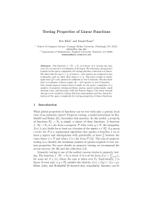 Testing Properties of Linear Functions