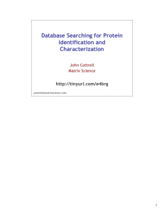 Database Searching for Protein Identification and
