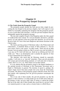 Chapter 8 The Prosperity Gospel Exposed