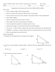Trigonometry Functions and Unit Circle TEST STUDY GUIDE