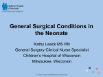 Abdominal defects - Children`s Hospital of Wisconsin