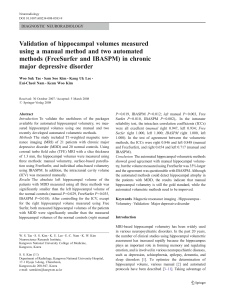 Validation of hippocampal volumes measured using a