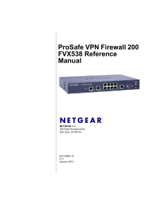 ProSafe VPN Firewall 200 FVX538 Reference Manual