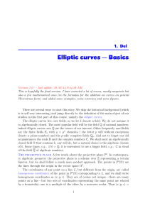 Elliptic curves — Basics