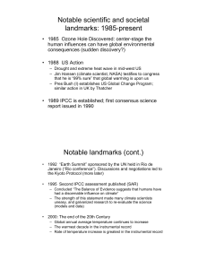 Notable scientific and societal landmarks: 1985