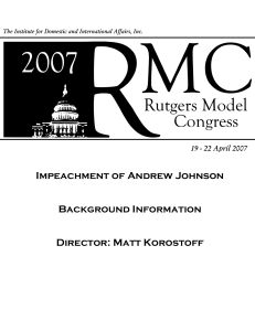Impeachment of Andrew Johnson Background Information Director