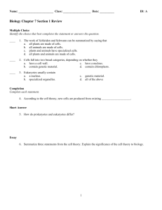 Biology Chapter 7 Section 1 Review