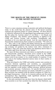 the roots of the present crisis in the soviet economy i
