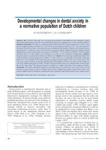 Developmental changes in dental anxiety in a normative population