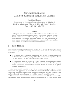 Sequent Combinators: A Hilbert System for the Lambda