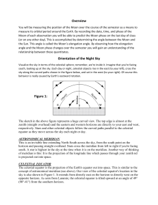 Overview Orientation of the Night Sky Figure 1: