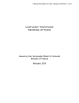 Northwest Territories Revenue Options, February 2016