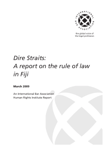 Dire Straits: A report on the rule of law in Fiji