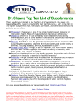 Dr. Shaw`s Top Ten List of Supplements - Get Well