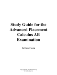 Study Guide for the Advanced Placement Calculus AB Examination