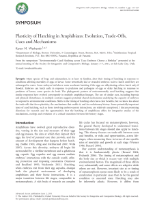 Plasticity of Hatching in Amphibians: Evolution, Trade