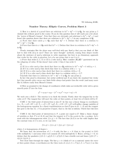 Number Theory: Elliptic Curves, Problem Sheet 3