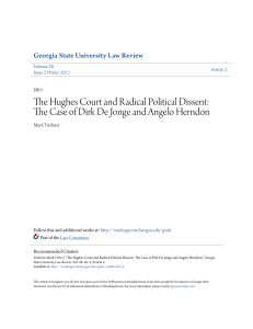 The Hughes Court and Radical Political Dissent