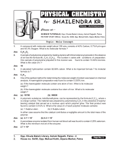 Mole Concept - Shailendra Kumar Chemistry