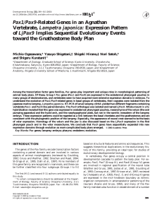 Pax1/Pax9-Related Genes in an Agnathan Vertebrate, Lampetra