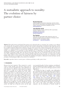 A mutualistic approach to morality: The evolution of fairness by