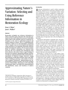 Approximating Nature`s Variation: Selecting and Using Reference