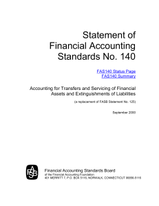 Statement of Financial Accounting Standards No. 140