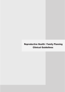 Reproductive Health / Family Planning Clinical Guidelines