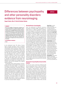 Differences between psychopathy and other personality disorders